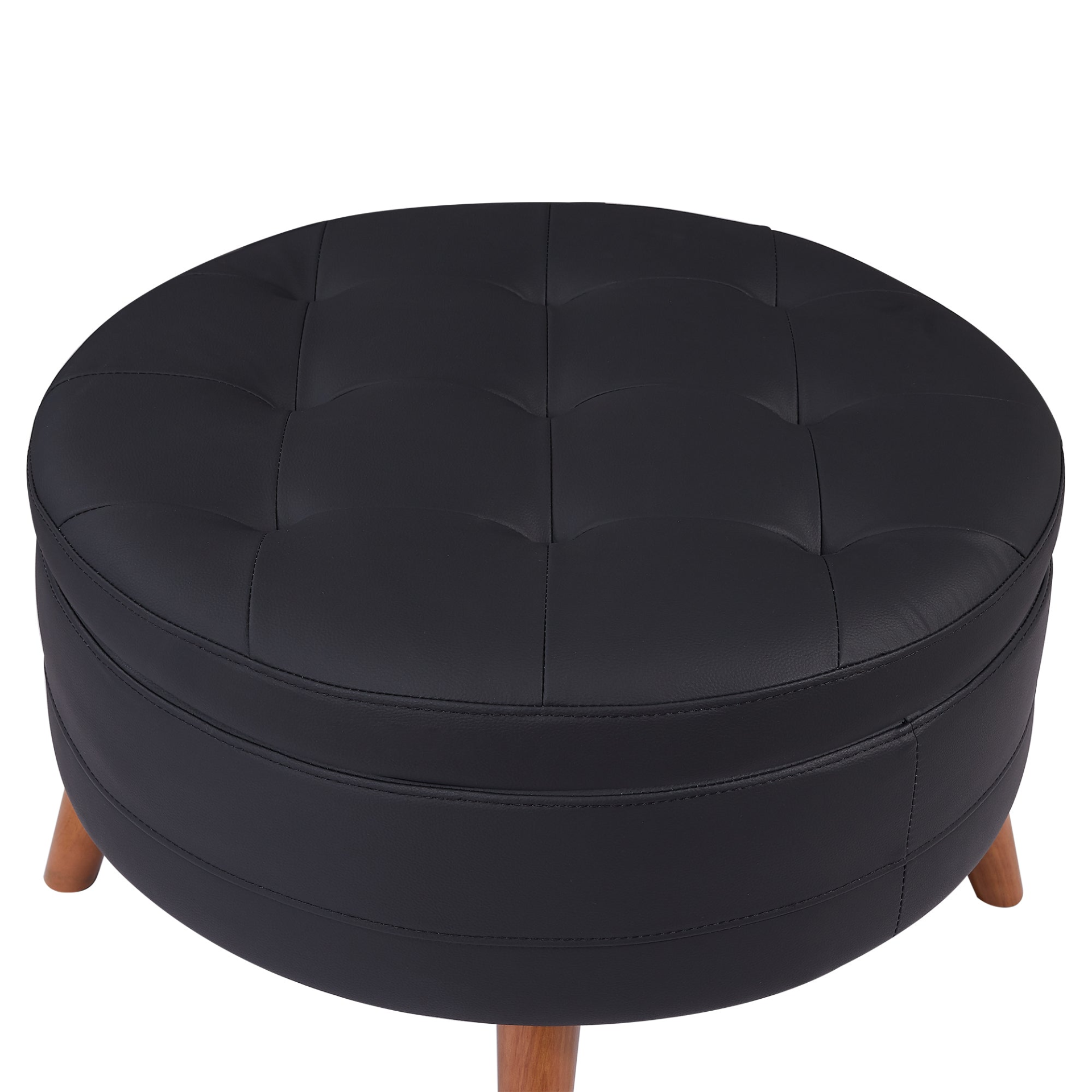 Upgrade Your Living Room with the 107" Contemporary Sofa - Stylish Sofa Couch with Round Storage Ottoman and Removable Pillows - Black Sensual Secret Boutique