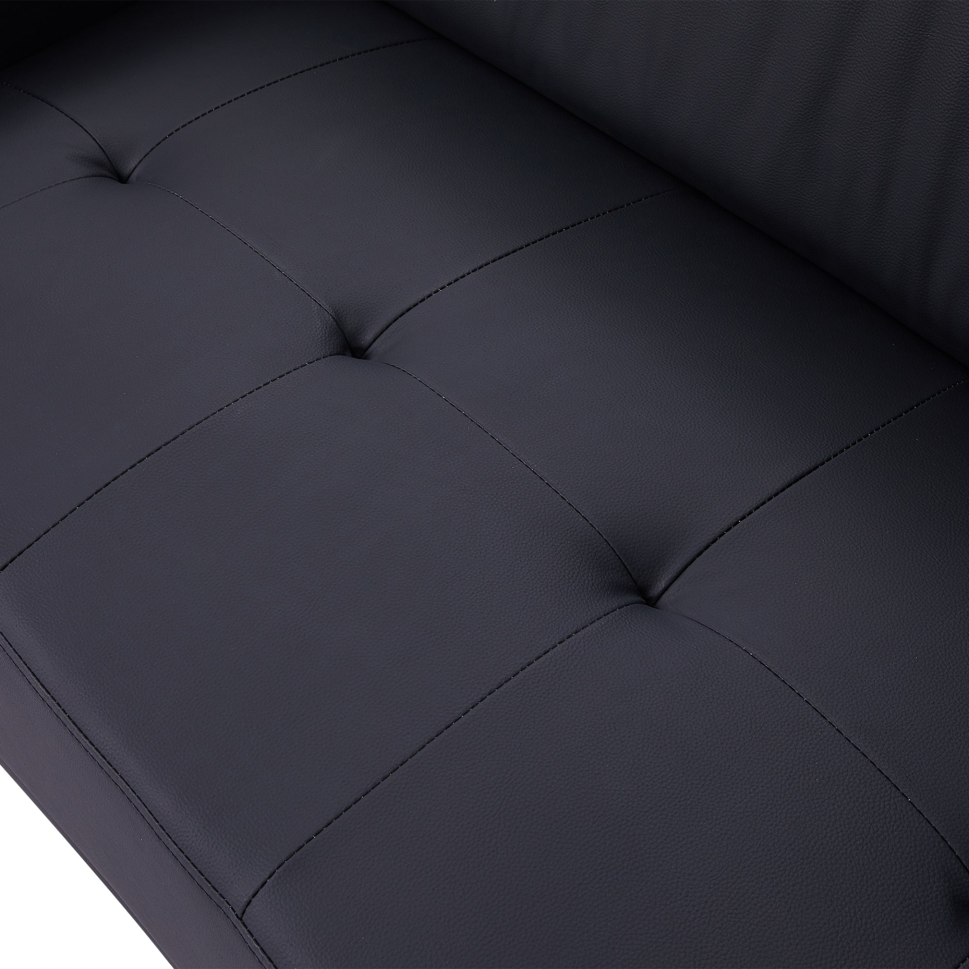 Upgrade Your Living Room with the 107" Contemporary Sofa - Stylish Sofa Couch with Round Storage Ottoman and Removable Pillows - Black Sensual Secret Boutique