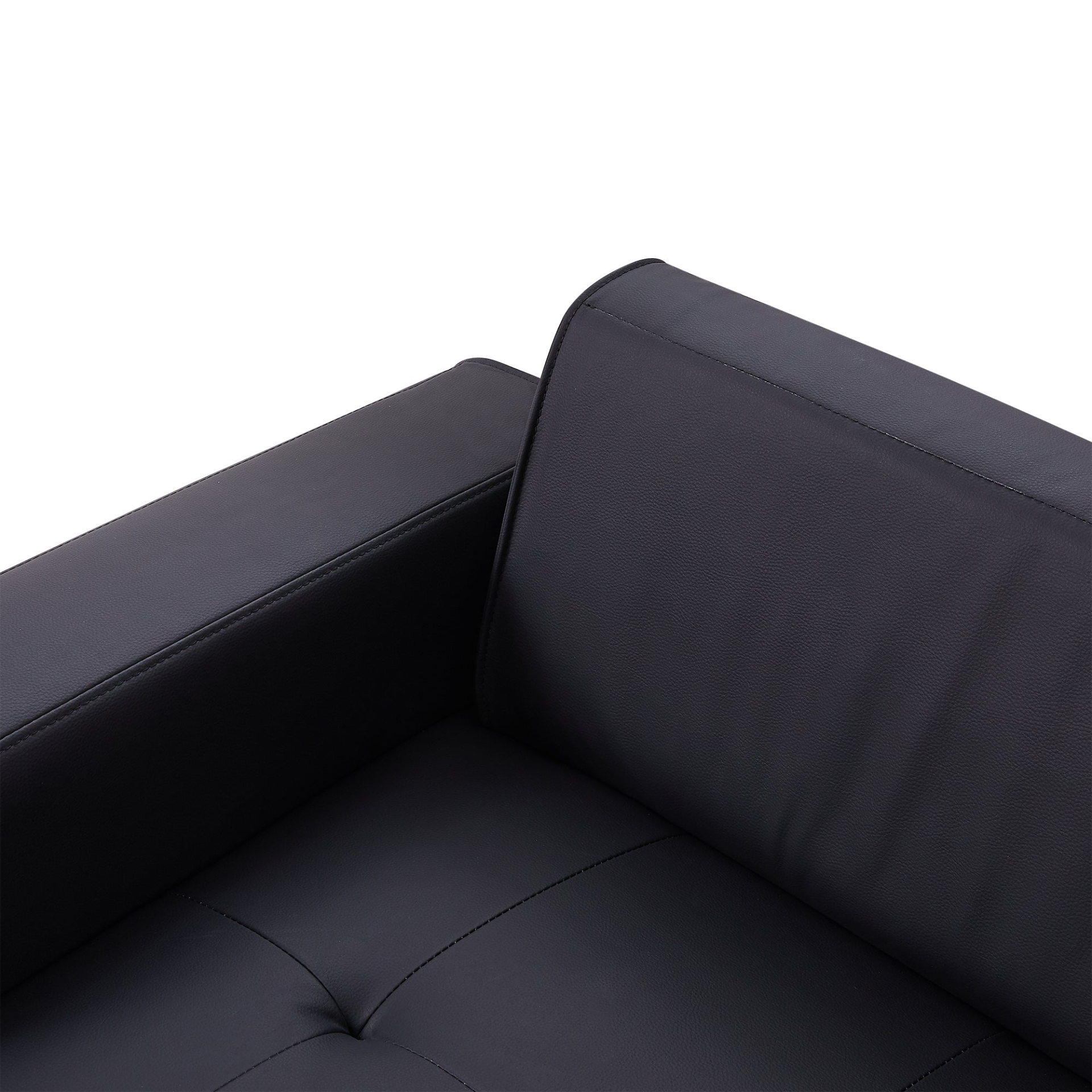 Upgrade Your Living Room with the 107" Contemporary Sofa - Stylish Sofa Couch with Round Storage Ottoman and Removable Pillows - Black Sensual Secret Boutique