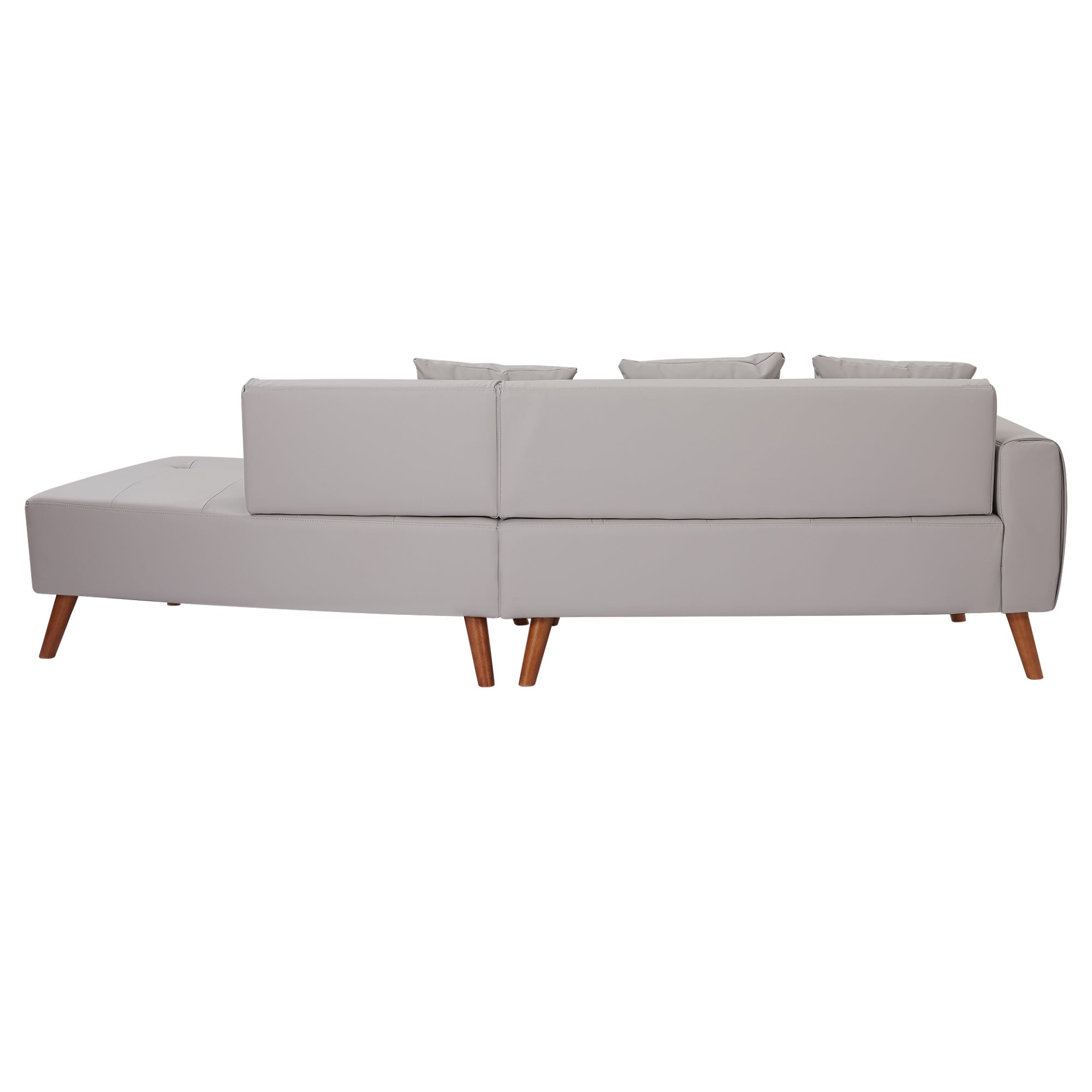 107" Contemporary Sofa Stylish Sofa Couch with Round Storage Ottoman, Grey Sensual Secret Boutique