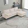 L-Shaped Linen Sectional Sofa with Left Chaise - Beige | High-Quality Fabric, Comfortable Cushion Seats, Easy Assembly | Perfect for Living Room, Study, or Office Sensual Secret Boutique