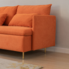 Modular L-shaped Corner Sofa, Left Hand Sectional Couch | Orange Cotton Linen-90.9'' Sensual Secret Boutique