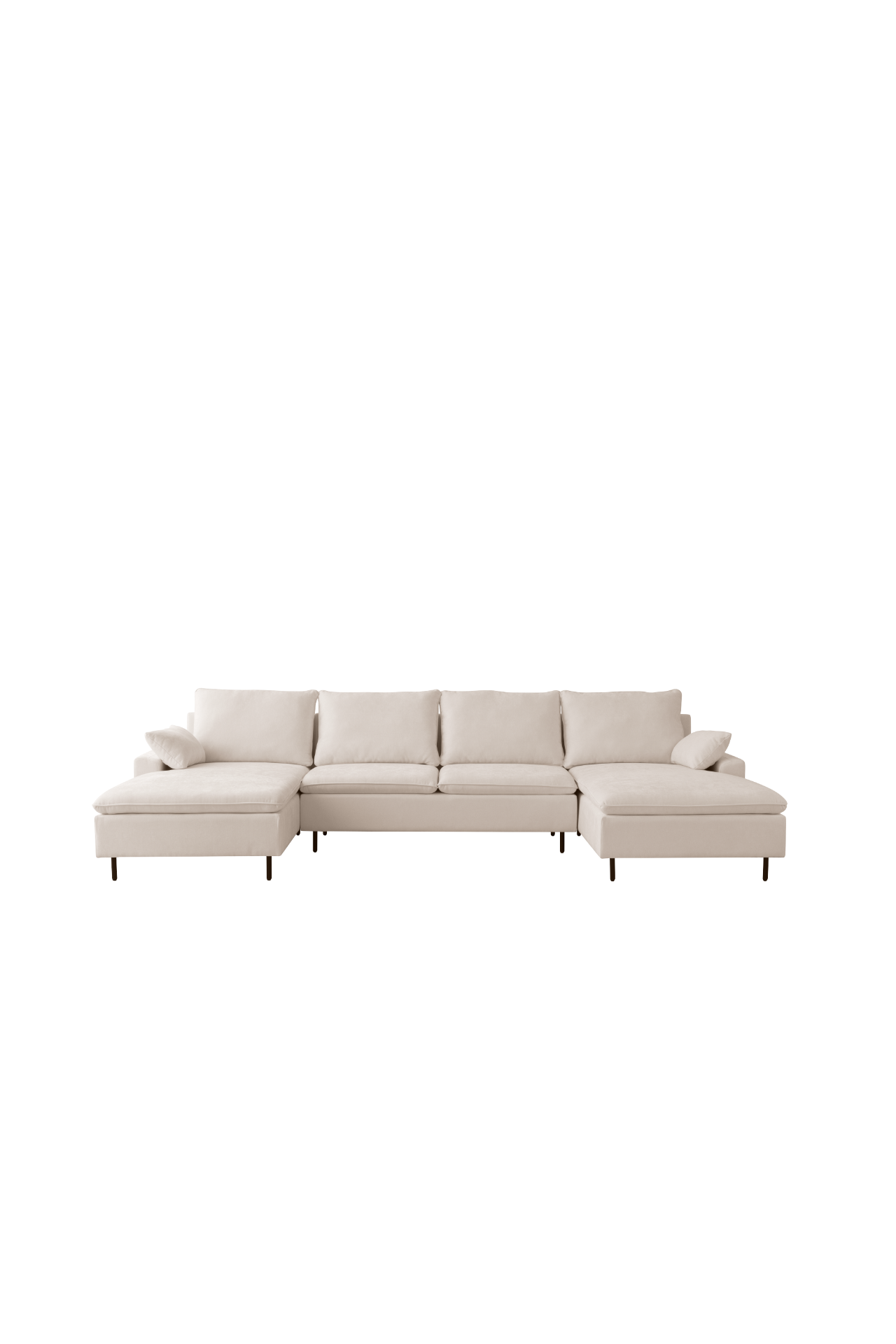 U-Shaped Linen Sectional Sofa with Double Chaises, Beige - Stylish and Versatile Sensual Secret Boutique