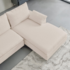 L-Shaped Linen Sectional Sofa with Left Chaise - Beige | High-Quality Fabric, Comfortable Cushion Seats, Easy Assembly | Perfect for Living Room, Study, or Office Sensual Secret Boutique