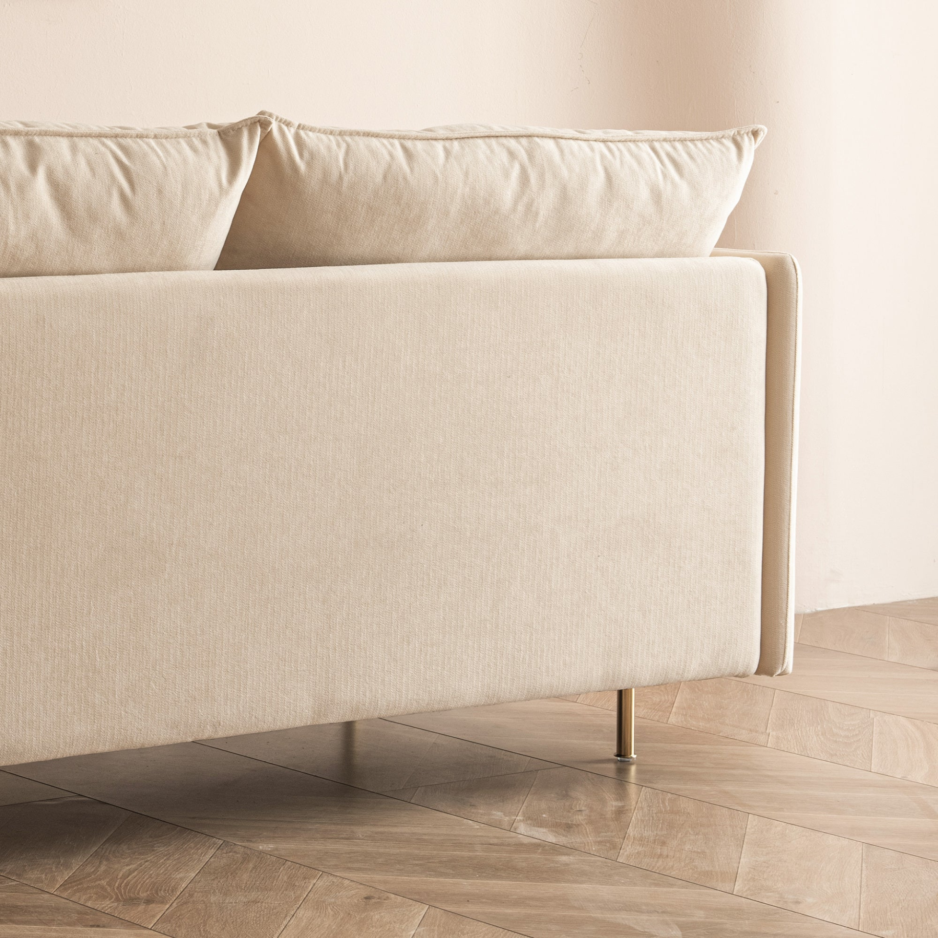 Modern Upholstered Loveseat Sofa | Beige Cotton Linen | 63.8'' Sensual Secret Boutique