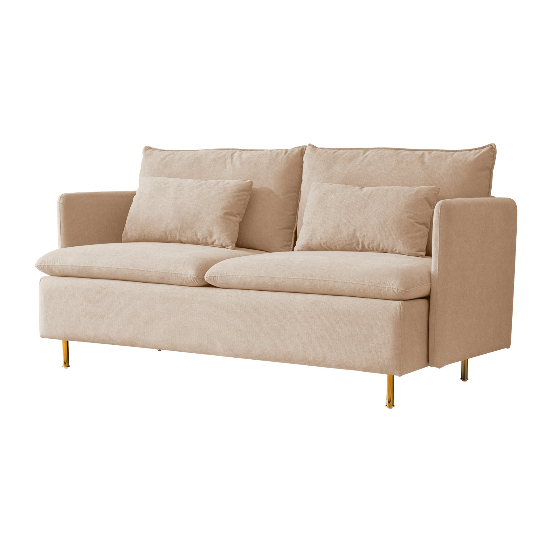 Modern Upholstered Loveseat Sofa | Beige Cotton Linen | 63.8'' Sensual Secret Boutique