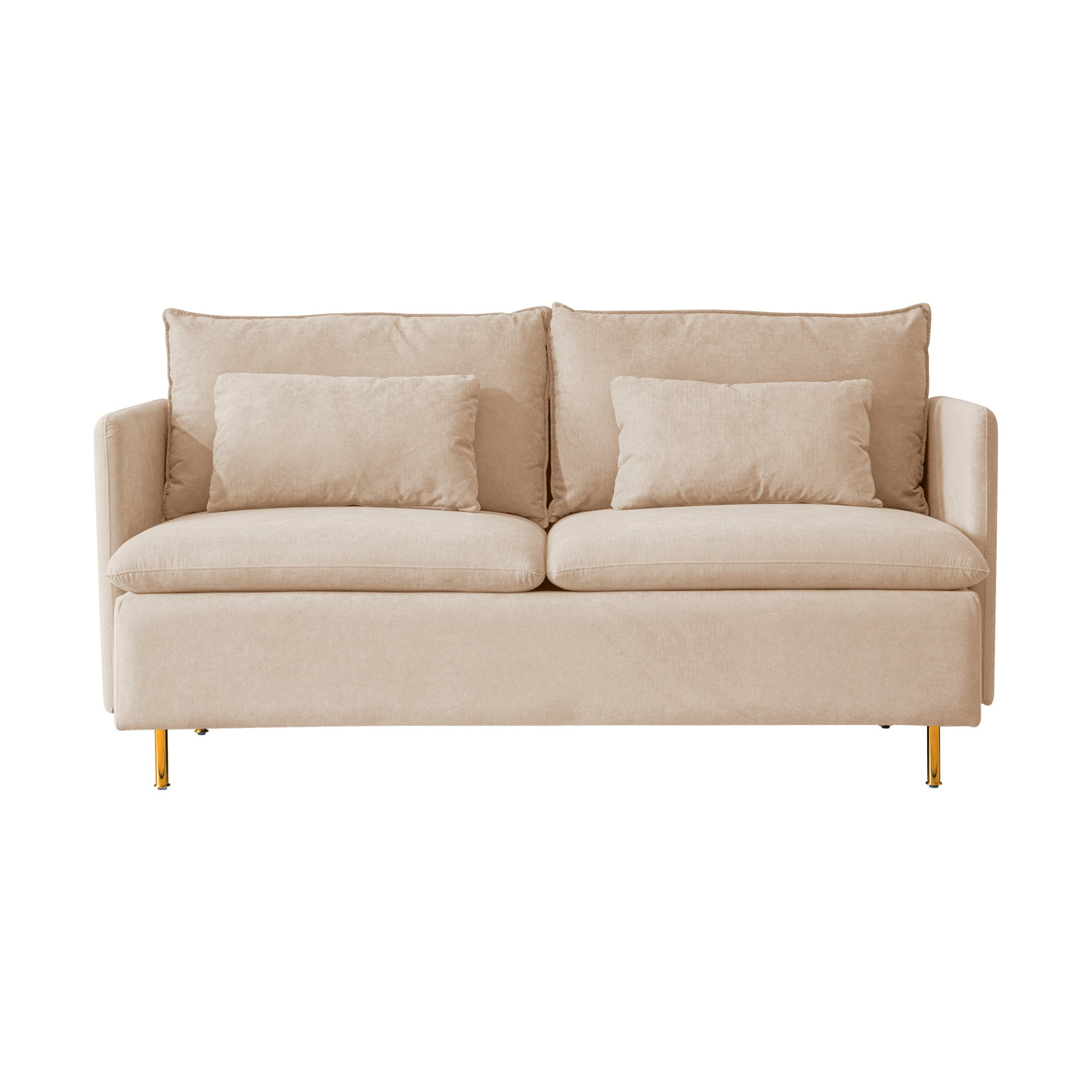 Modern Upholstered Loveseat Sofa | Beige Cotton Linen | 63.8'' Sensual Secret Boutique