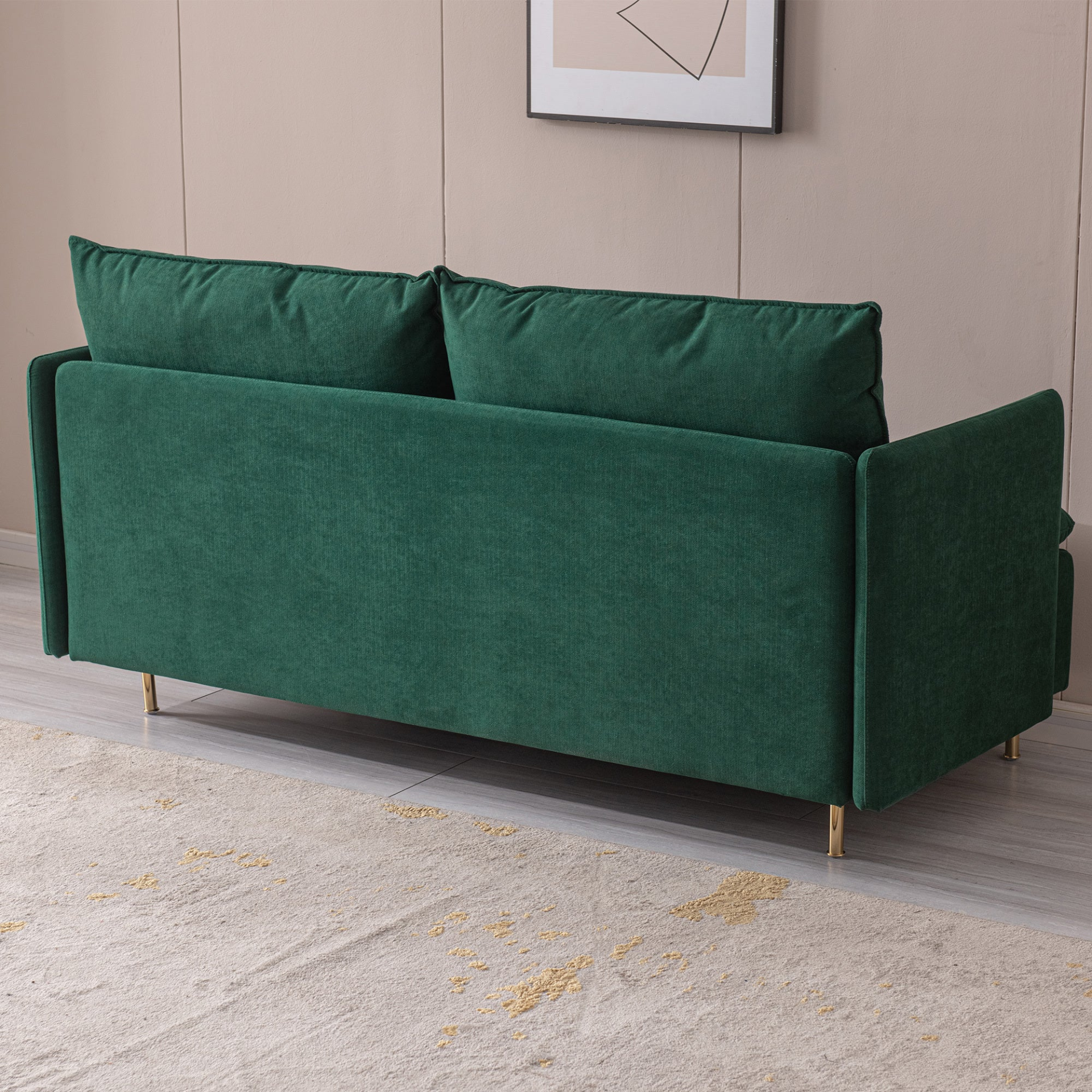 Modern Upholstered Loveseat Sofa - Emerald Cotton Linen (63.8") Sensual Secret Boutique