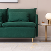 Modern Upholstered Loveseat Sofa - Emerald Cotton Linen (63.8