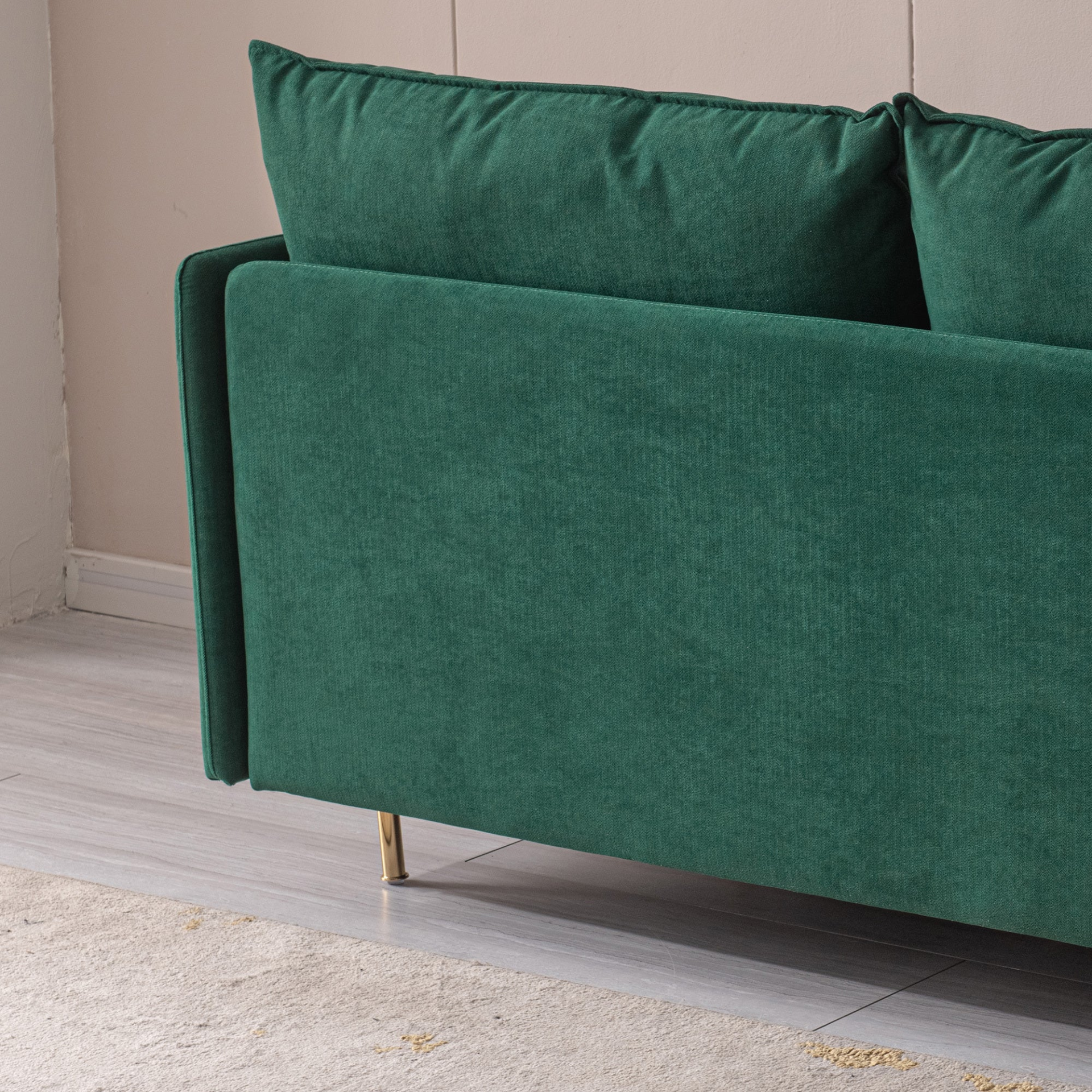 Modern Upholstered Loveseat Sofa - Emerald Cotton Linen (63.8") Sensual Secret Boutique