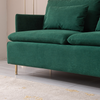 Modern Upholstered Loveseat Sofa - Emerald Cotton Linen (63.8