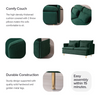 Modern Upholstered Loveseat Sofa - Emerald Cotton Linen (63.8