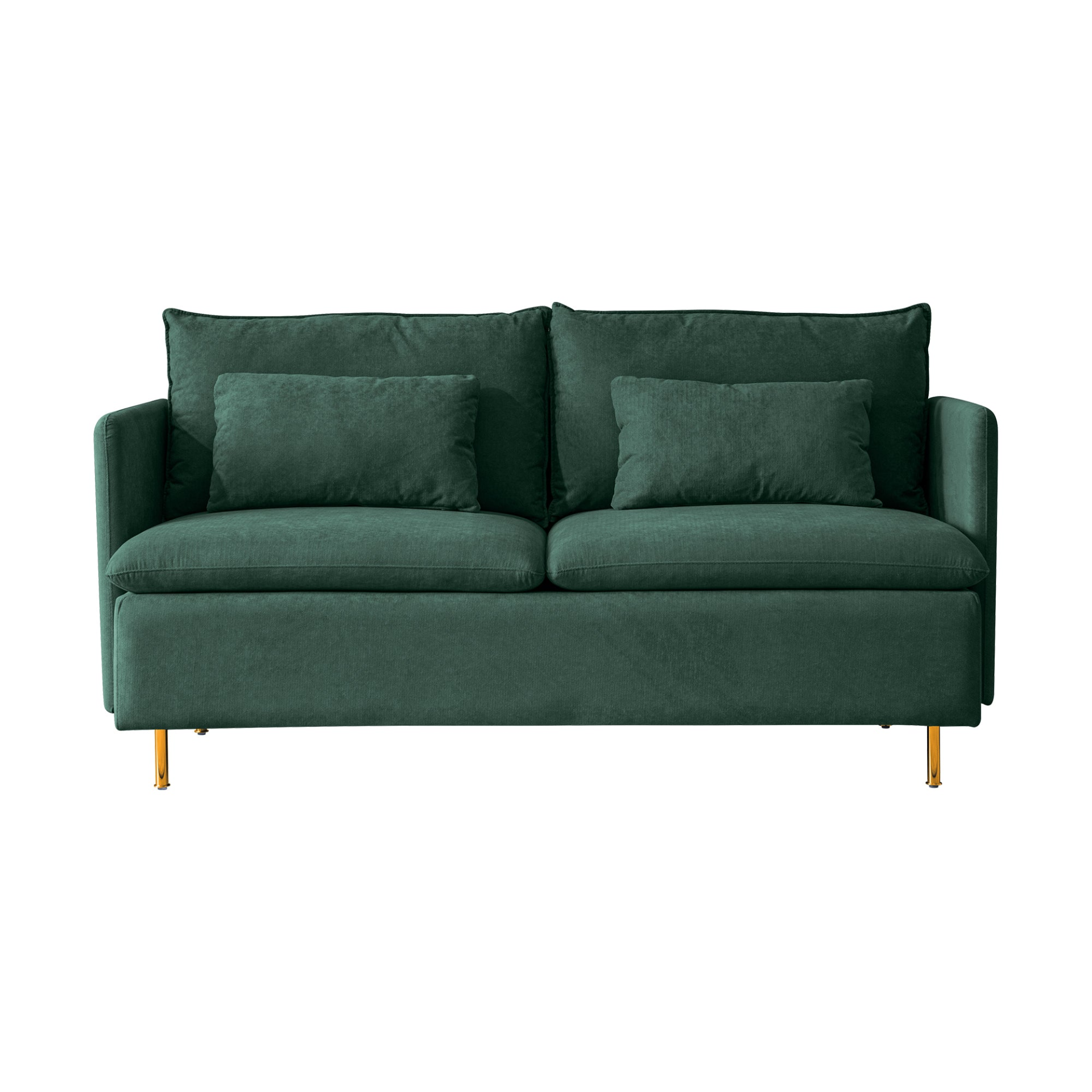 Modern Upholstered Loveseat Sofa - Emerald Cotton Linen (63.8") Sensual Secret Boutique