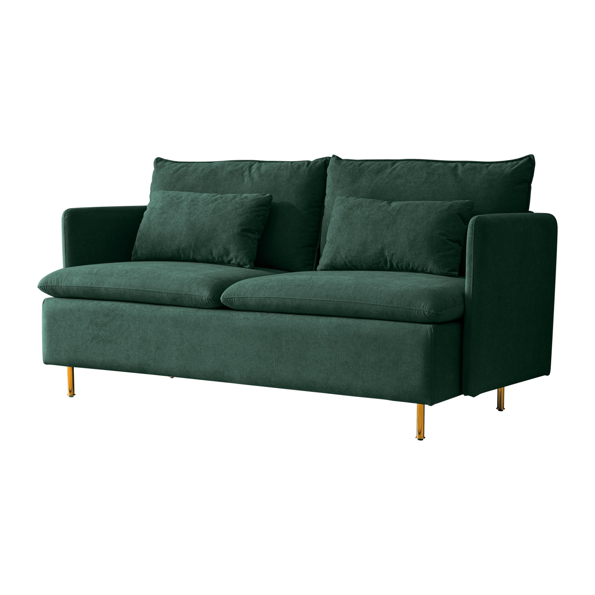 Modern Upholstered Loveseat Sofa - Emerald Cotton Linen (63.8") Sensual Secret Boutique