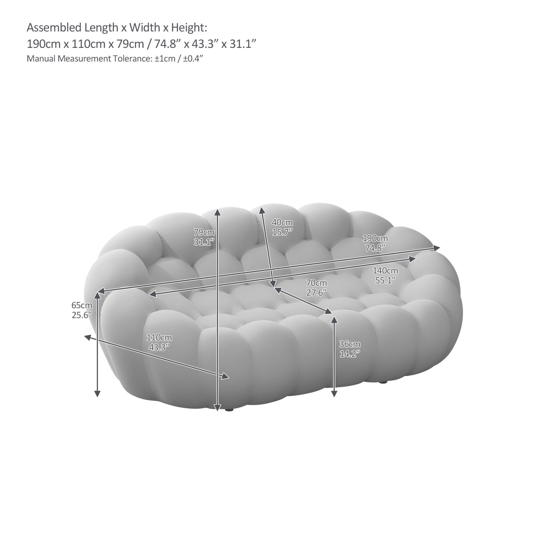 Modern Bubble Floor Couch for Living Room, Green - Luxury and Comfort Guaranteed Sensual Secret Boutique