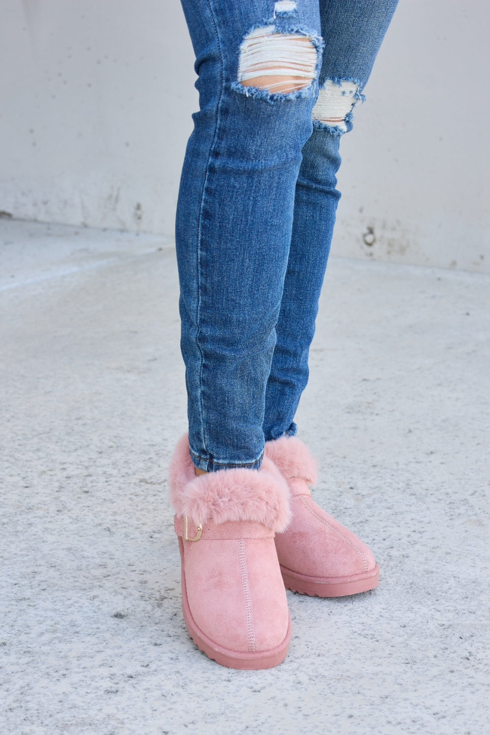 Forever Link - Furry Chunky Thermal Ankle Boots Sensual Secret Boutique