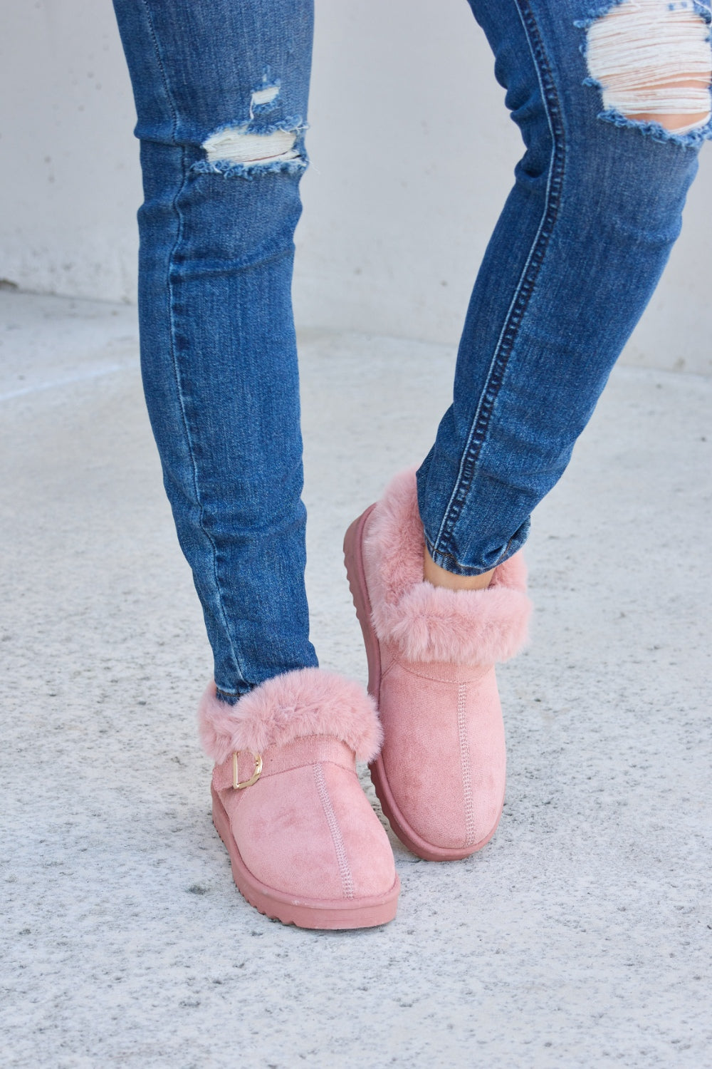 Forever Link - Furry Chunky Thermal Ankle Boots Sensual Secret Boutique