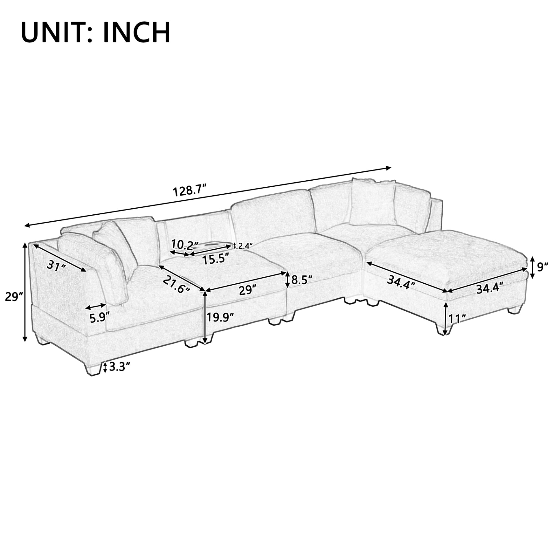 Experience Ultimate Comfort with the Upholstered Modular Sofa Sensual Secret Boutique