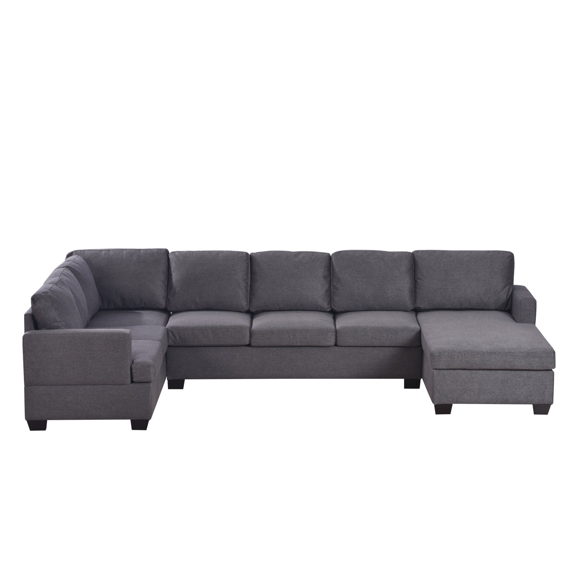 Modern Large Upholstered U-Shape Sectional Sofa, Extra Wide Chaise Lounge Couch, Grey Sensual Secret Boutique