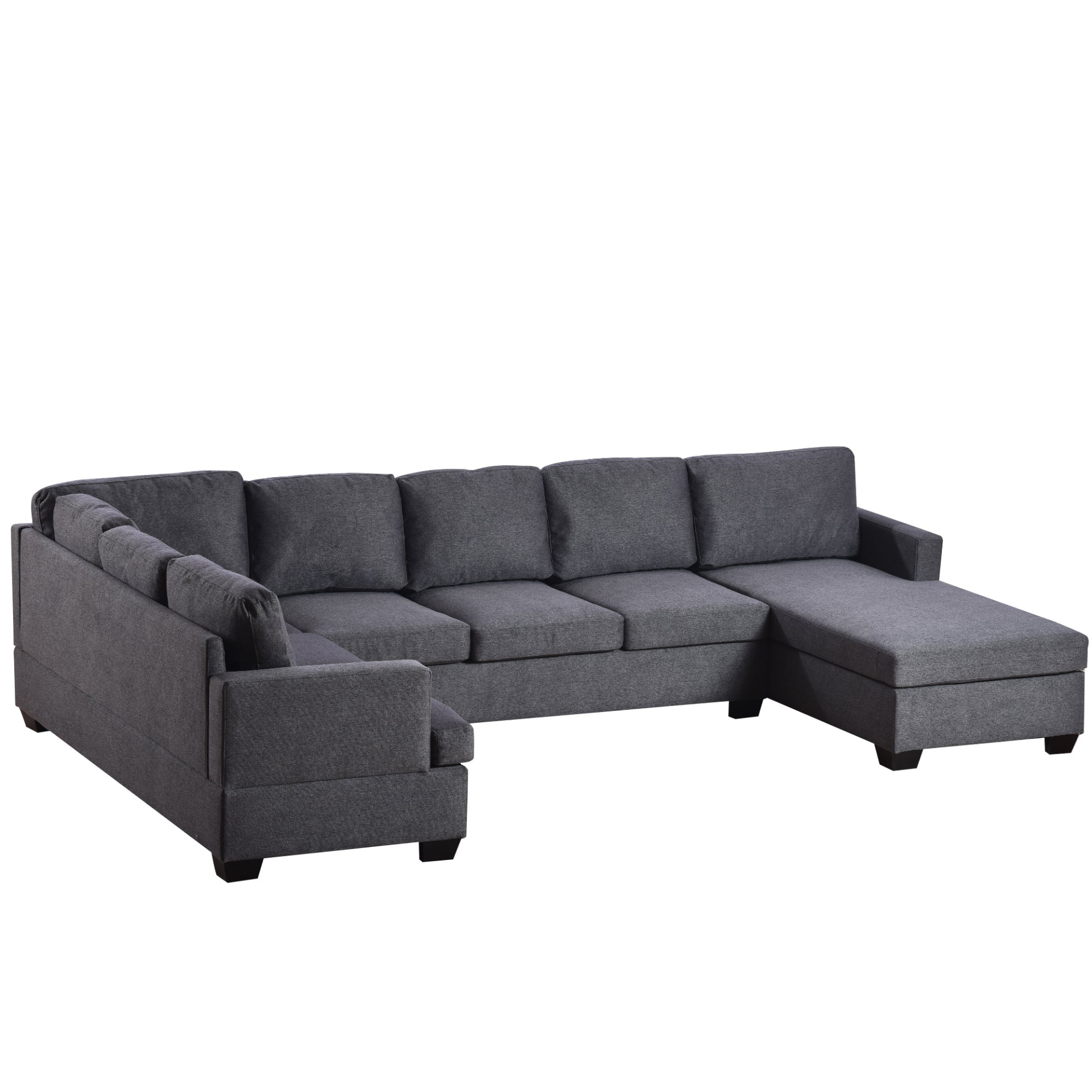 Modern Large Upholstered U-Shape Sectional Sofa, Extra Wide Chaise Lounge Couch, Grey Sensual Secret Boutique