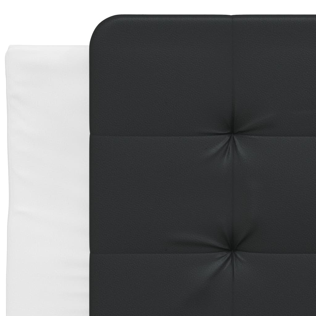 vidaXL Bed Frame with Headboard White and Black 90x190 cm Single Faux Leather Sensual Secret Boutique