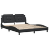 vidaXL Bed Frame with Headboard Black 160x200 cm Faux Leather Sensual Secret Boutique