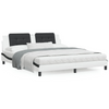 vidaXL Bed Frame with LED Lights White and Black 180x200 cm Super King Faux Leather Sensual Secret Boutique