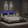 vidaXL Bed Frame with LED Lights White and Black 180x200 cm Super King Faux Leather Sensual Secret Boutique