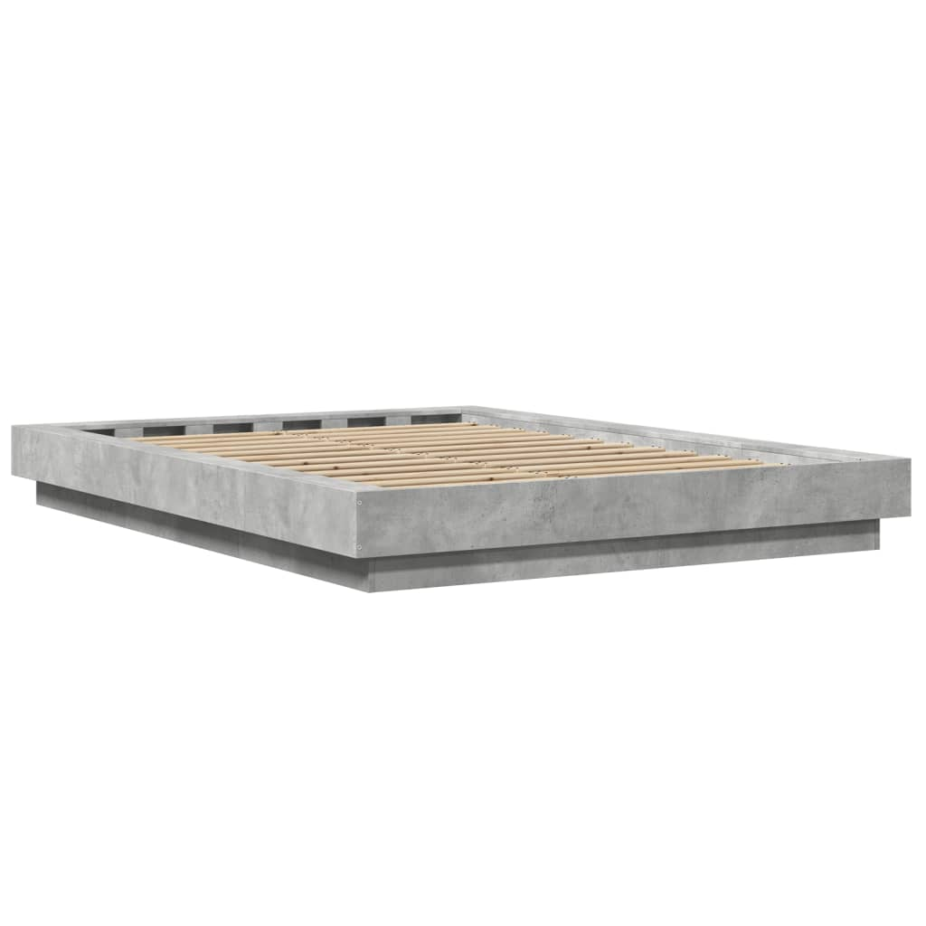 vidaXL Bed Frame Concrete Grey 120x190 cm Small Double Engineered Wood Sensual Secret Boutique