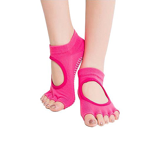 Peep Toe Yoga Socks 3 Pair Pack - Non-Slip Grip, Breathable, Soft Spandex Sensual Secret Boutique