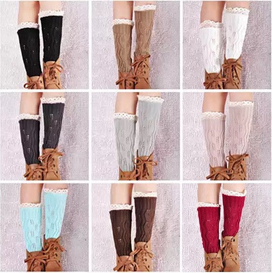 Vintage Style CableKnit Leg Warmer Socks With Lace | Cozy & Fashionable Sensual Secret Boutique