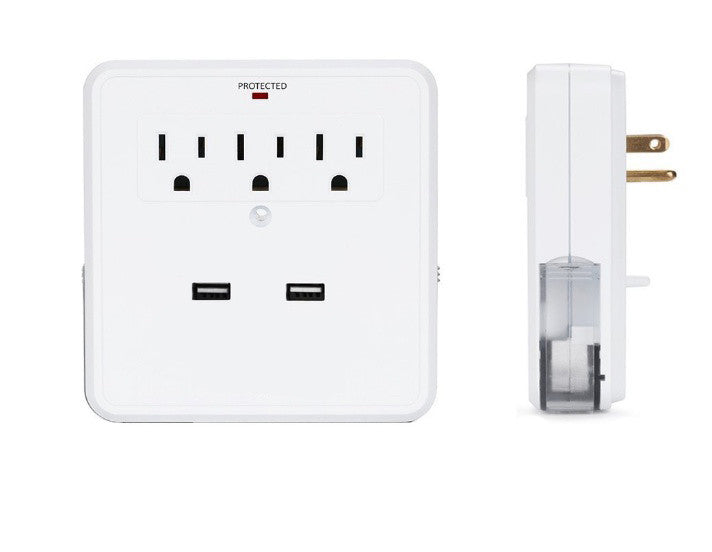 NEW! Classic Combo Wall Adapter with 3 AC Outlets and Surge Protection - Charge Your Gadgets Safely and Conveniently Sensual Secret Boutique