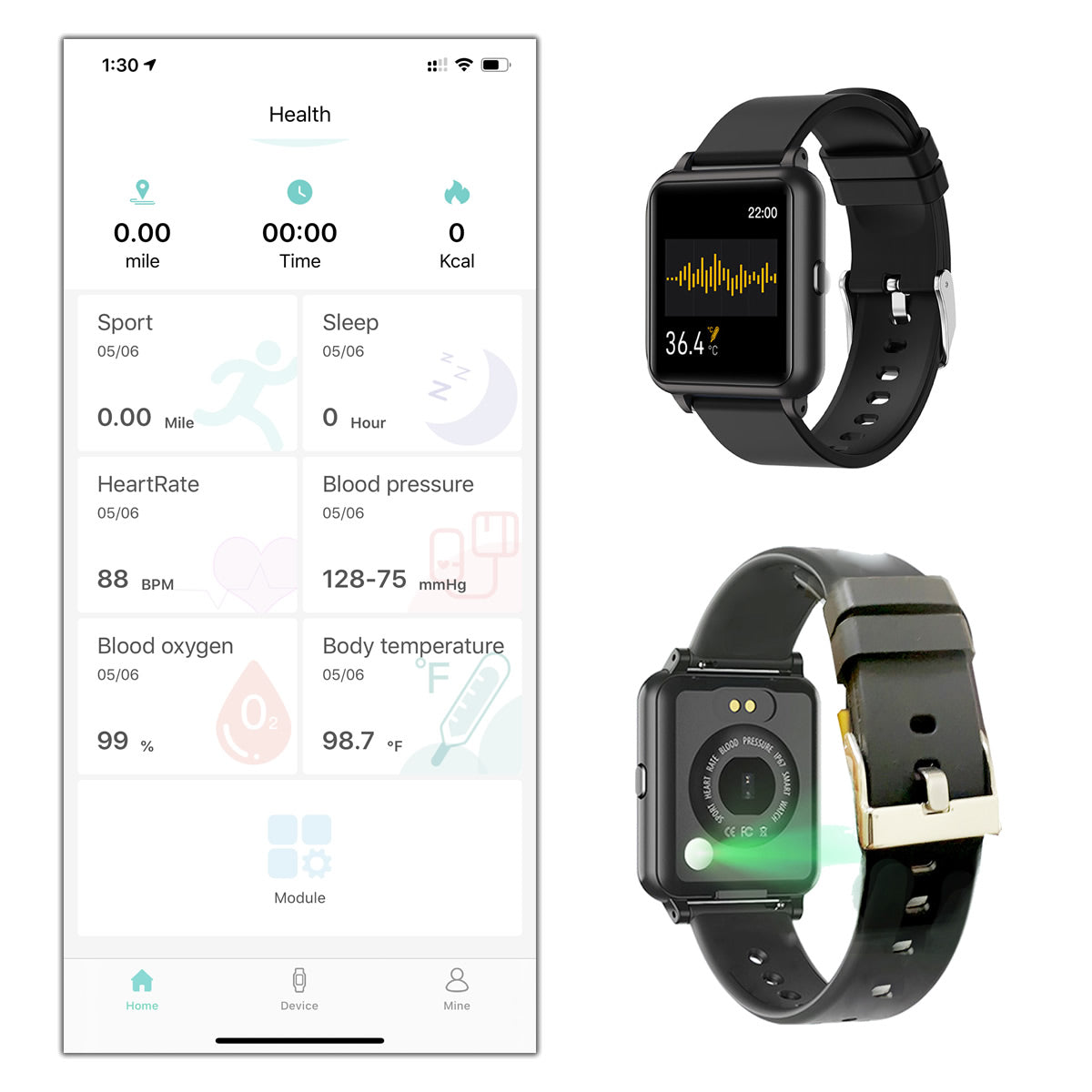 OXITEMP Smart Watch with Live Oximeter, Thermometer, and Pulse Monitor - Track Your Health on Your Wrist Sensual Secret Boutique