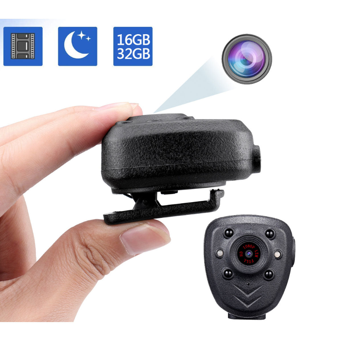 Protecto Body Cam Digital Video Recorder - HD 1080P, 90-Degree Rotatable Clip, 4-6 Hours Recording, Rechargeable Battery Sensual Secret Boutique