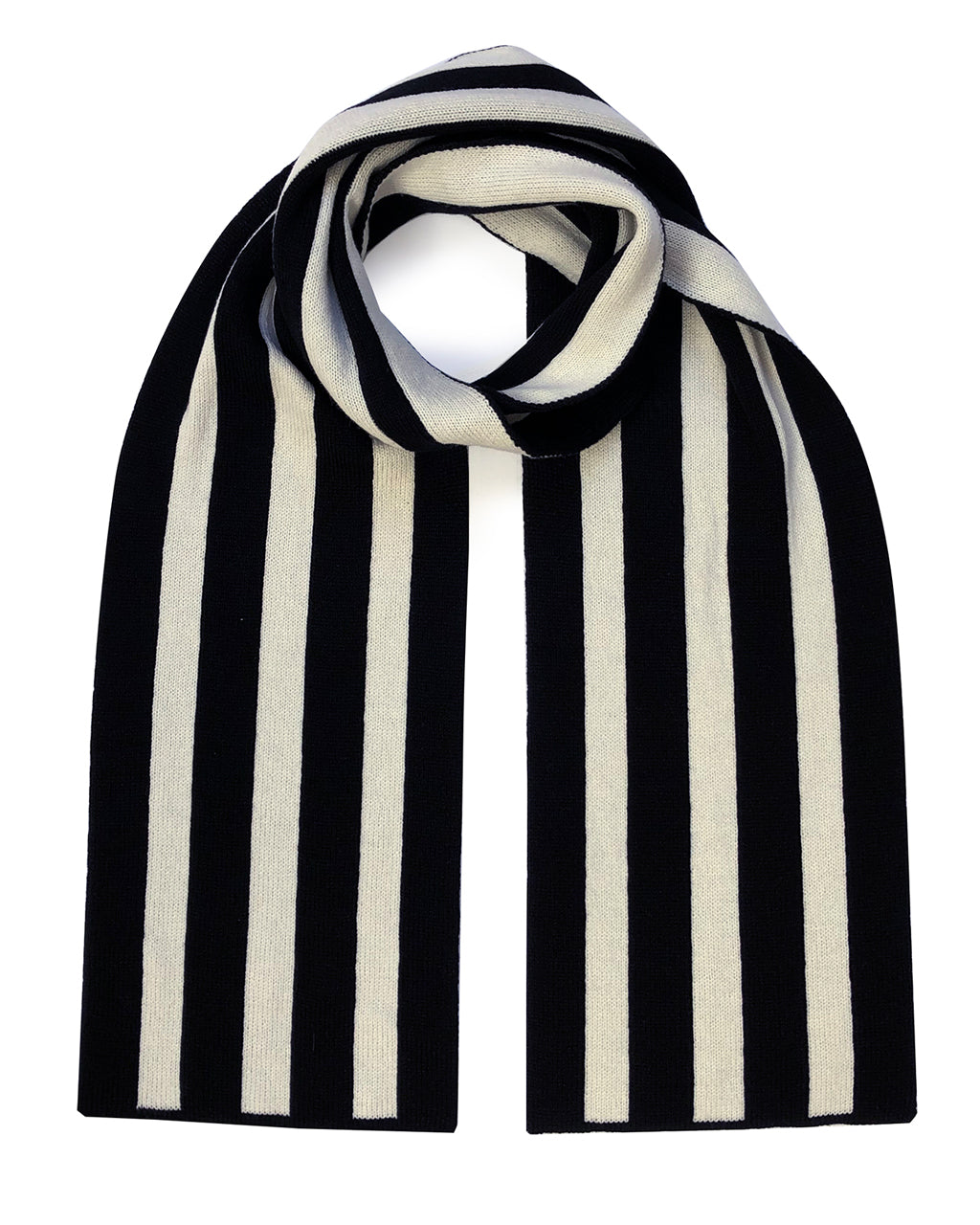 Stripes Wool & Cashmere Scarf Black - Warm Knitted Scarf for Winter Sensual Secret Boutique