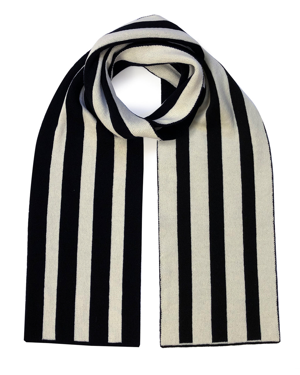 Stripes Wool & Cashmere Scarf Black - Warm Knitted Scarf for Winter Sensual Secret Boutique