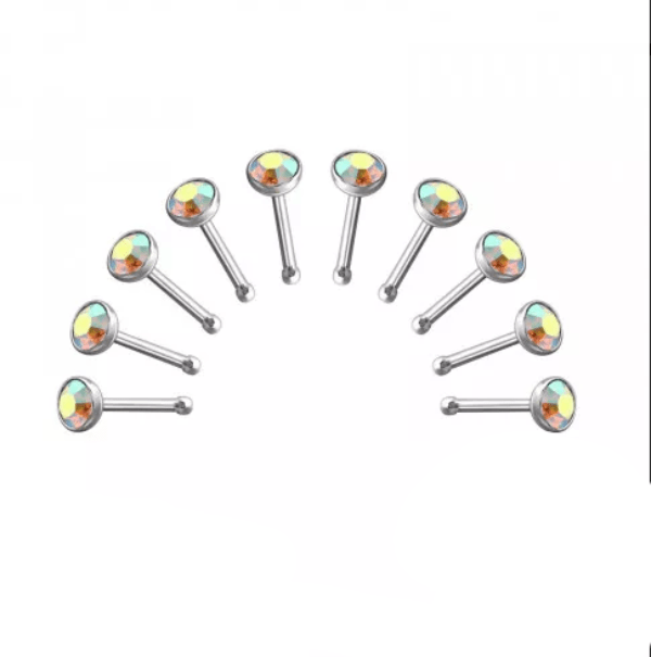 10 X Round Nose Stud Body jewellery 3 mm Sensual Secret Boutique