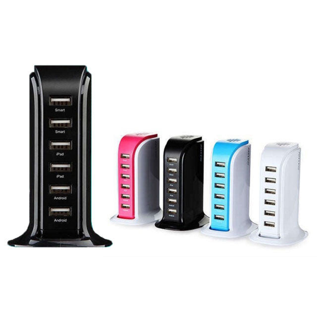 Smart Power 6 USB Colorful Tower - Charge Any Gadget with Speed and Style Sensual Secret Boutique