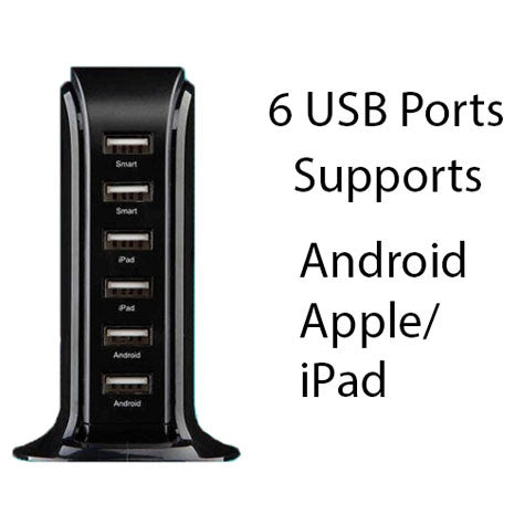 Smart Power 6 USB Colorful Tower - Charge Any Gadget with Speed and Style Sensual Secret Boutique