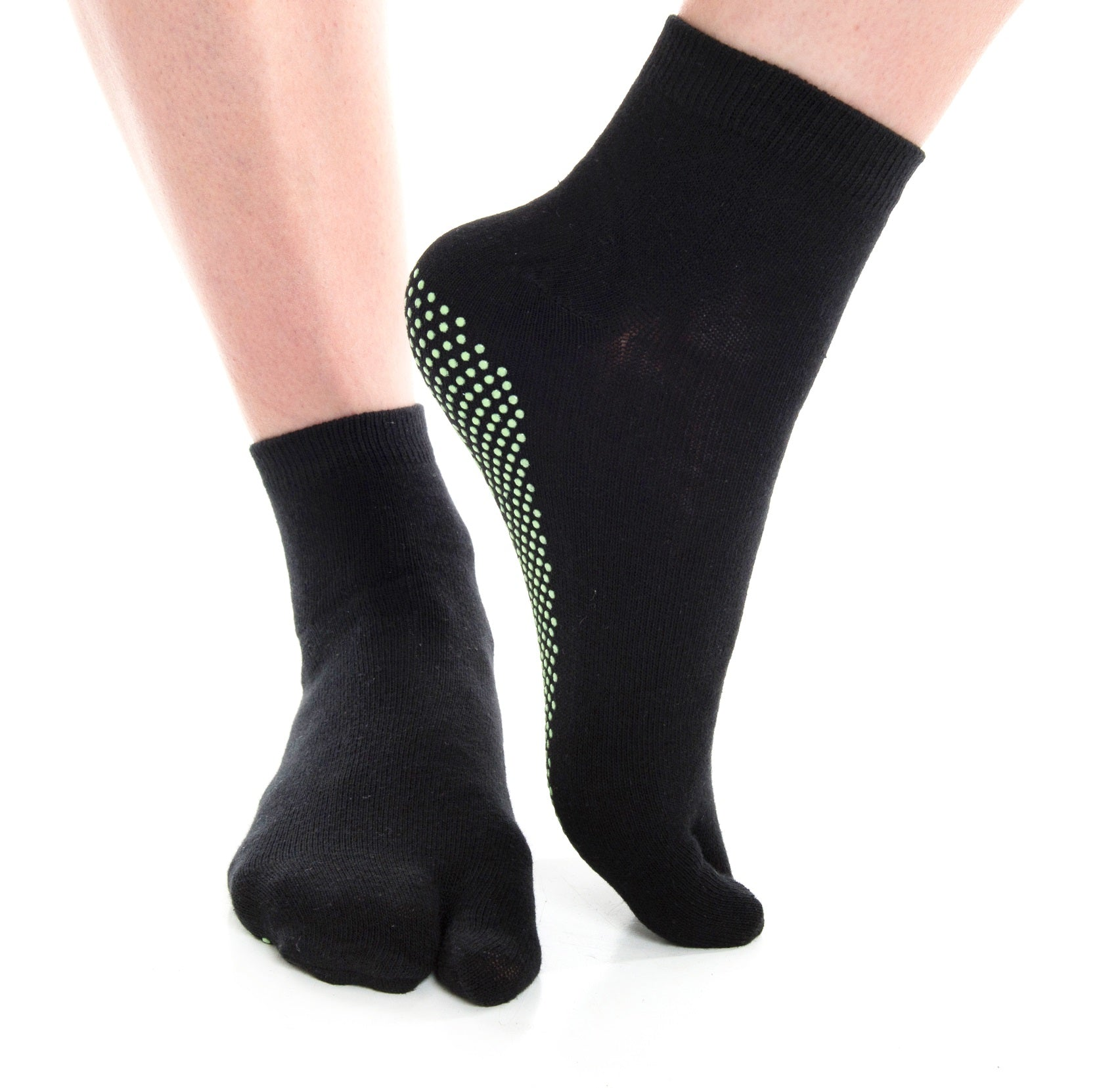 1 Pair - V-Toe Flip Flop Tabi Socks Casual Black Nonskid Solid - Yoga & Hospital Socks Sensual Secret Boutique