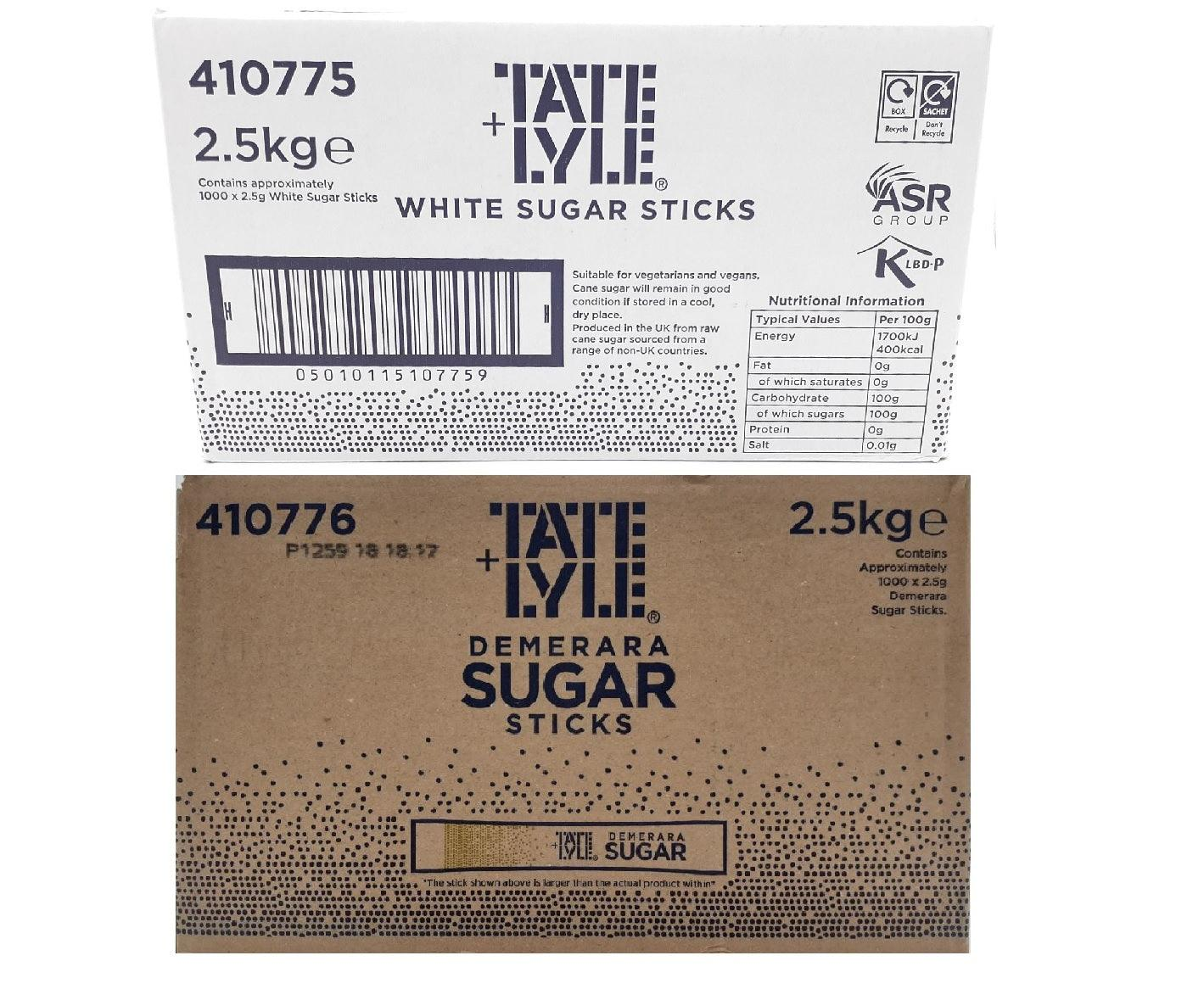 Tate & Lyle Sugar Individual Sticks Sachets - White and Brown Demerara Granulated Sensual Secret Boutique