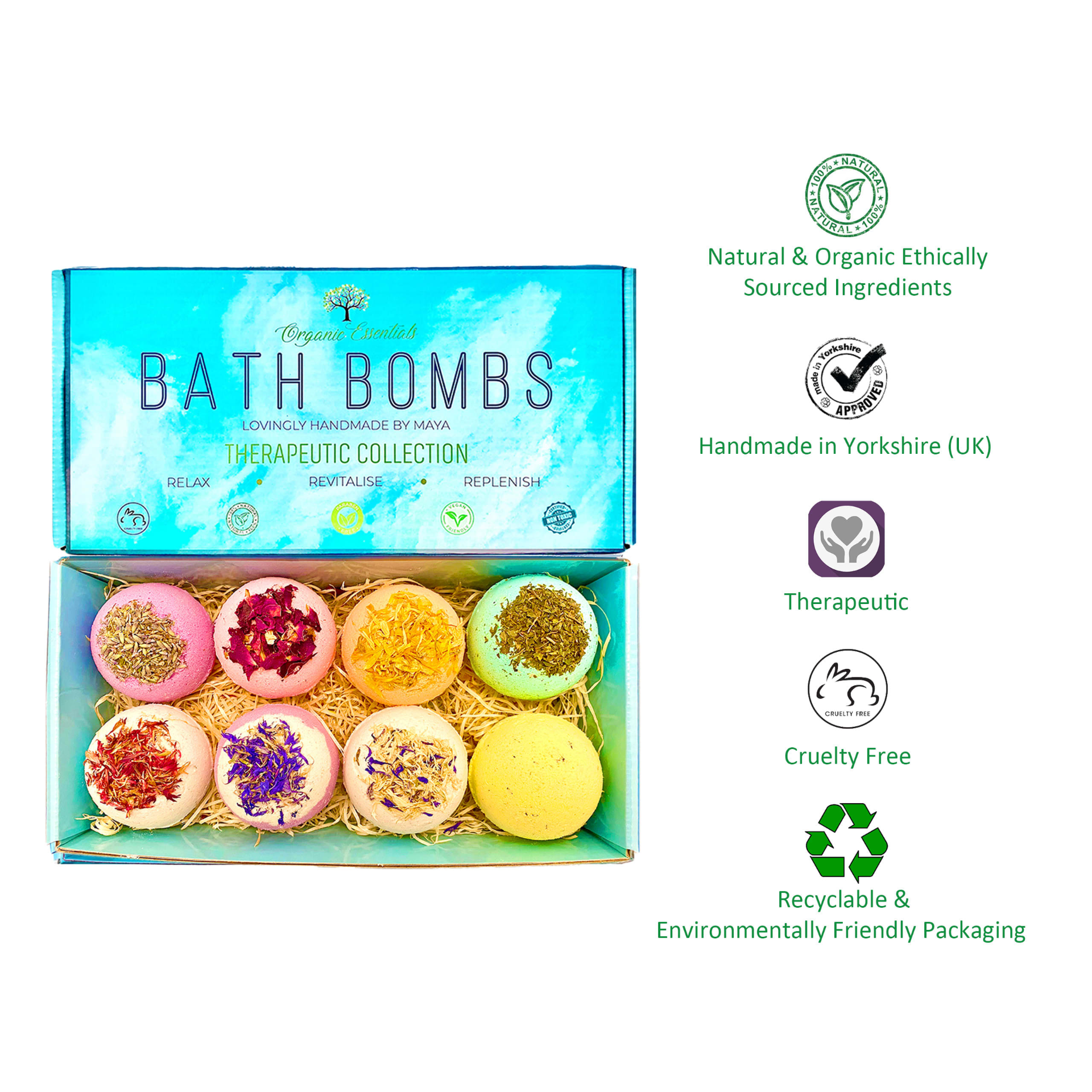 Luxury Therapeutic Natural Bath Bomb Gift Set - Organic Essentials Sensual Secret Boutique