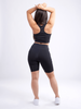 High-Waisted Mid-Thigh Workout Shorts with Pockets & Criss Cross Design Sensual Secret Boutique