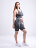 High-Waisted Mid-Thigh Workout Shorts with Pockets & Criss Cross Design Sensual Secret Boutique