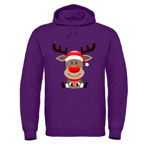 Adults XMS2 'Sitting Reindeer' Hoodie - Festive Christmas Novelty Hooded Top Sensual Secret Boutique