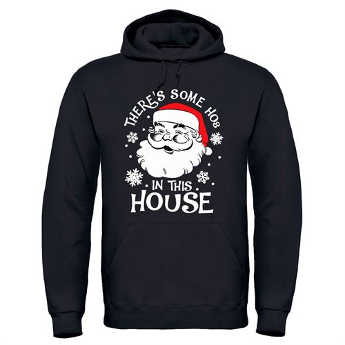 Adults XMS5 'There's Some Hos in This House' Hoodie - Funny Christmas Santa Claus Printed Novelty Hooded Top Sensual Secret Boutique